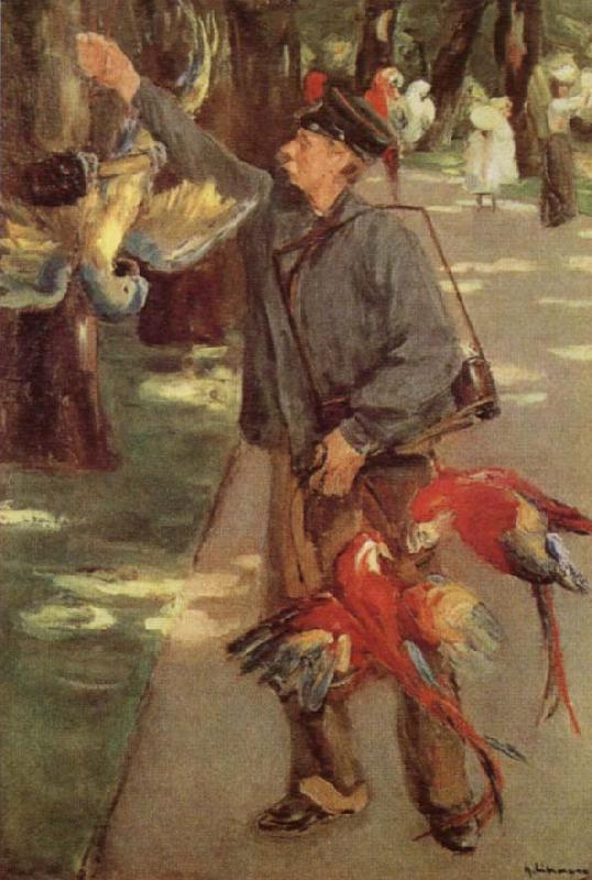 Max Liebermann Man with Parrots oil painting image